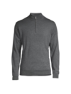 Peter Millar Crown Soft Quarter Zip Merino Wool Blend Pullover In Charcoal