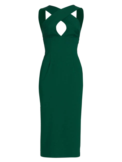Kimberly Goldson Chrissi Body Con Midi-dress In Evergreen