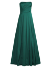 AIDAN MATTOX WOMEN'S STRAPLESS PLEATED BALL GOWN