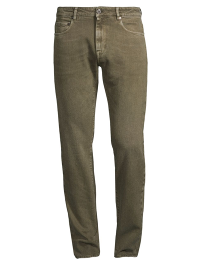 Pt Torino Washed Straight-leg Jeans In Washed Military Green