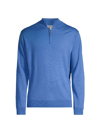 Peter Millar Men's Crown Comfort Interlock Quarter-zip Sweater In Nordic Blue