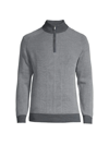 Peter Millar Crown Two-tone Ribbed Sweater In Gale Grey