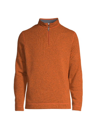 Peter Millar Quarter Zip Fleece Sweatshirt In Squash