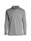 Peter Millar Amble Cotton-cashmere Polo Shirt In Gale Grey