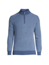 Peter Millar Crown Stretch Cotton And Modal-blend Half-zip Sweatshirt In Navy