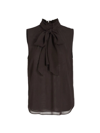 Frame Sleeveless Bow Blouse In Americano