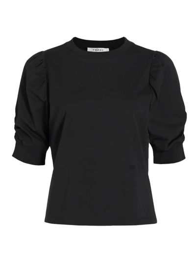 Frame Frankie Cotton T-shirt In Black