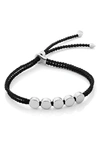 Monica Vinader Beaded Friendship Bracelet In Silver/ Black