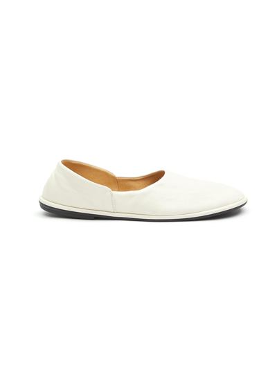 The Row Canal Leather Flats In White