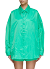 The Frankie Shop 'perla' Concealed Placket Oversized Shirt Jacket In Green