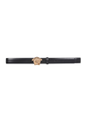 VERSACE MEN'S  BLACK LEATHER BELT