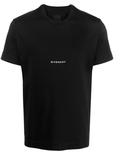 Givenchy Logo-taped Cotton-jersey T-shirt In Black