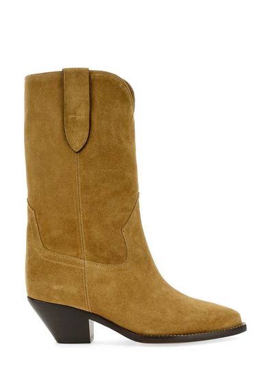 Isabel Marant Darizo Pointed Toe Ankle Boots In Beige