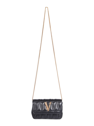 Versace Women's  Black Leather Shoulder Bag