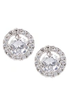 Cz By Kenneth Jay Lane Pear Cz Stud Earrings In Clear/ Silver