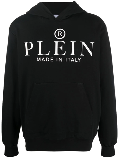 Philipp Plein Logo-print Pullover Hoodie In Black  