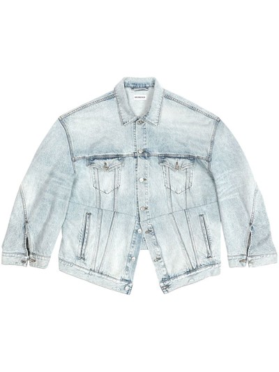 Balenciaga Oversized Denim Jacket In Blue