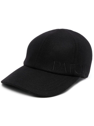 Patou Wool And Cashmere Felt Baseball Cap In Black