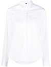 Aspesi Collarless Button-up Shirt In White