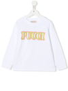 Emilio Pucci Junior Logo-print Long-sleeved T-shirt In White