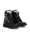 DOLCE & GABBANA STUDDED LEATHER ANKLE BOOTS
