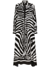 Dolce & Gabbana Zebra-print Crepe De Chine Maxi Shirt Dress In Black