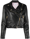 CHIARA FERRAGNI ZIP-UP FAUX LEATHER BIKER JACKET