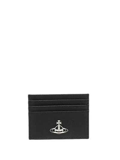 Vivienne Westwood Debbie Leather Card Holder In Black