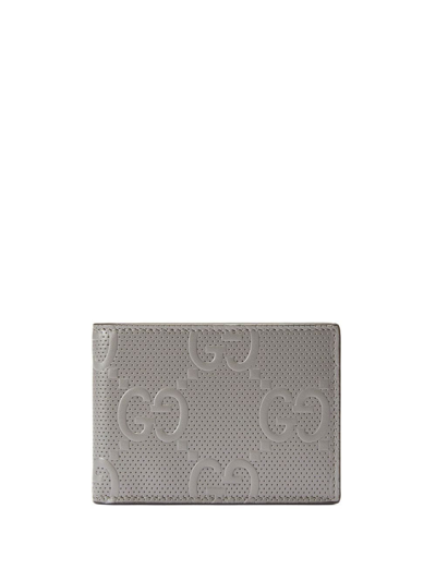 Gucci Gg Embossed Bi-fold Wallet In Grey