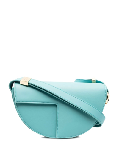 Patou Panelled Calf-leather Shoulder Bag In Green