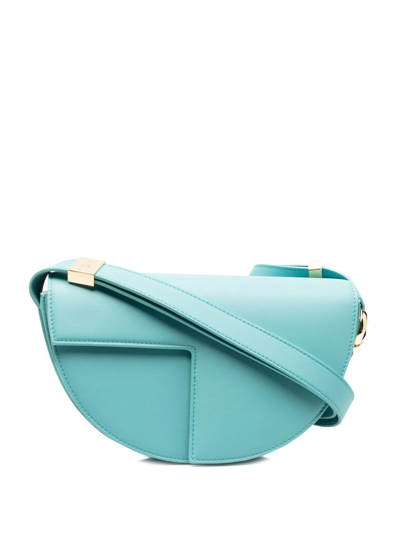 Patou Panelled Calf-leather Shoulder Bag In Blue