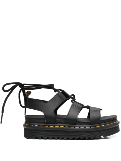 Dr. Martens Dr.martens Nartilla Hydro Leather Gladiator Sandals In Black