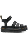 Dr. Martens' Dr. Martens Blair Sandal In Tumbled Leather With A Waxy Finish In 001 Black
