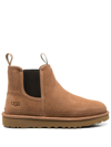 Ugg Neumel Low Heels Ankle Boots In Leather Color Suede In Chestnut