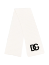 Dolce & Gabbana Brushed-logo Chunky-knit Scarf In White
