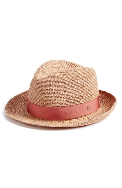 Helen Kaminski Raffia Fedora In Frappe/gum Blossom