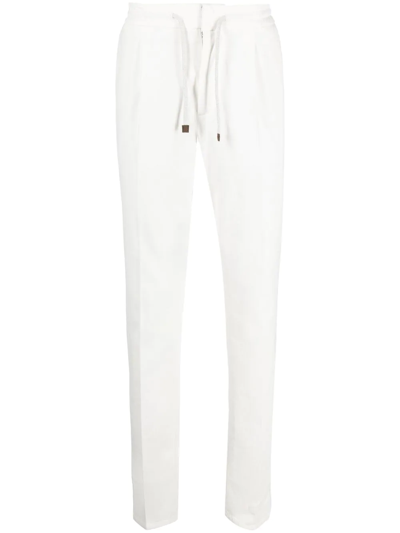 Brunello Cucinelli Drawstring Corduroy Trousers In Nude & Neutrals