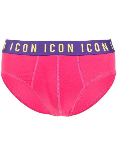 Dsquared2 Logo-waistband Modal Briefs In Pink