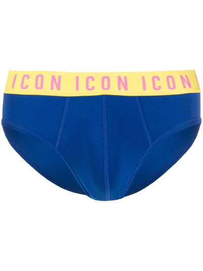 Dsquared2 Logo-waistband Modal Briefs In Blue