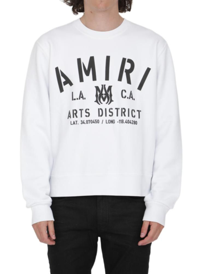 Amiri Logo-print Cotton-jersey Sweatshirt In White