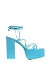 Paris Texas Tie-detail Open-toe Platform Sandals In Light Blue
