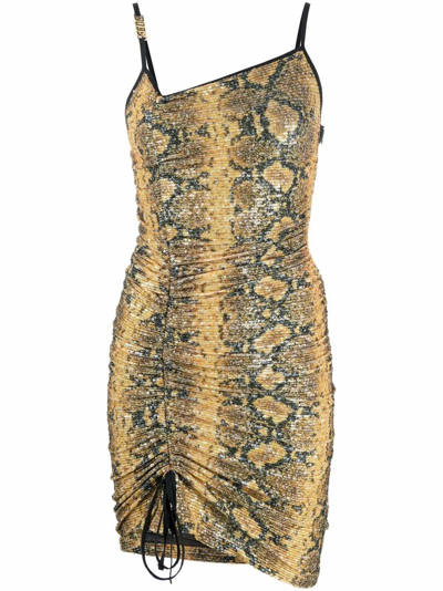 Gcds Python Sequins Coulisse Dress In Yellow