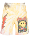 Market Logo-print Tie-dye Track Shorts In Gelb