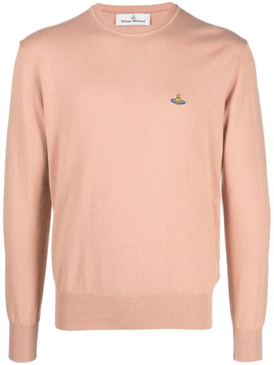 Vivienne Westwood Orb Logo-embroidered Sweater In Neutrals