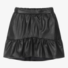ZADIG & VOLTAIRE GIRLS BLACK FAUX LEATHER SKIRT