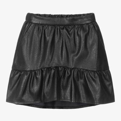 Zadig & Voltaire Kids' Girls Black Faux Leather Skirt