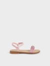CHARLES & KEITH CHARLES & KEITH - GIRLS' METALLIC ACCENT GLITTERED SANDALS