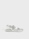 CHARLES & KEITH CHARLES & KEITH - GIRLS' BEAD-EMBELLISHED BACK-STRAP SANDALS