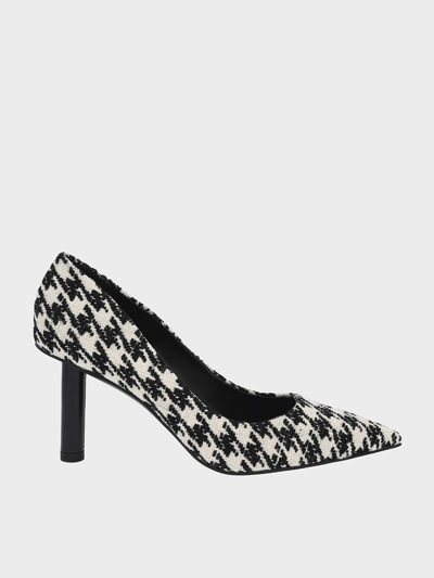 Charles & Keith Houndstooth Print Cylindrical Heel Pumps In Multi