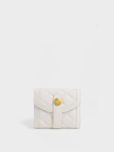 Charles & Keith Este Belted Small Wallet In White
